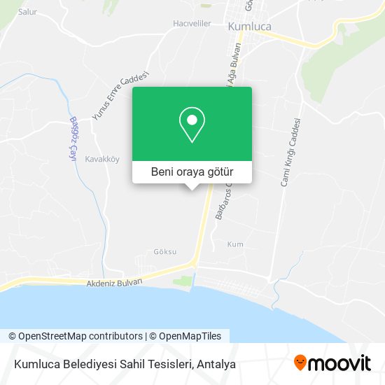Kumluca Belediyesi Sahil Tesisleri harita