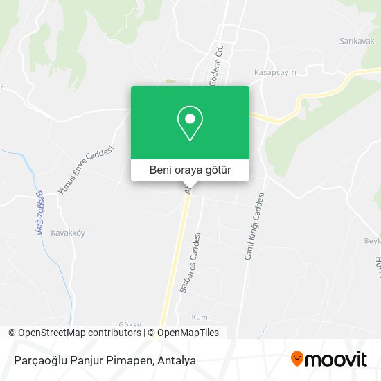 Parçaoğlu Panjur Pimapen harita