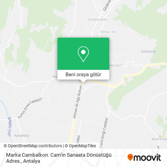 Marka Cambalkon. Cam'in Sanaata Dönüstüğü Adres. harita