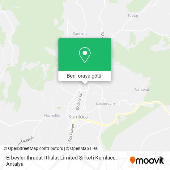 Erbeyler Ihracat Ithalat Limited Şirketi Kumluca harita