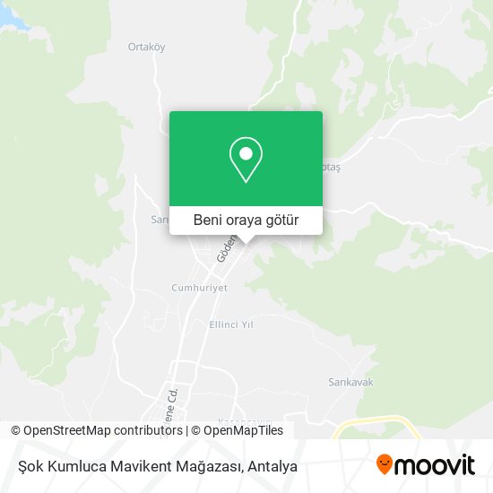 Şok Kumluca Mavikent Mağazası harita