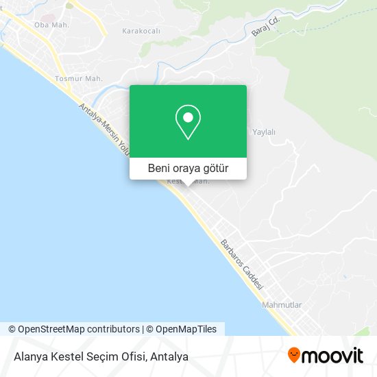 Alanya Kestel Seçim Ofisi harita