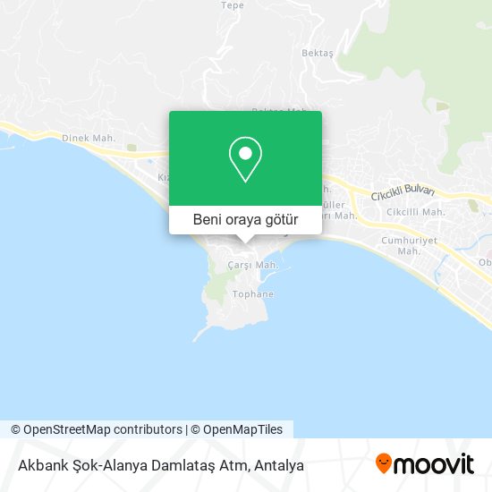 Akbank Şok-Alanya Damlataş Atm harita