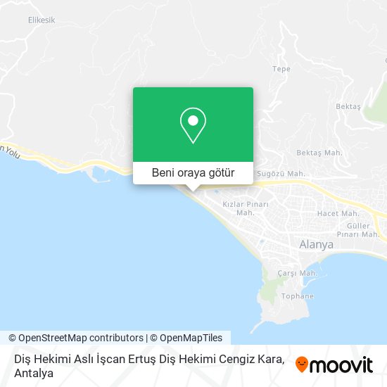 Diş Hekimi Aslı İşcan Ertuş Diş Hekimi Cengiz Kara harita