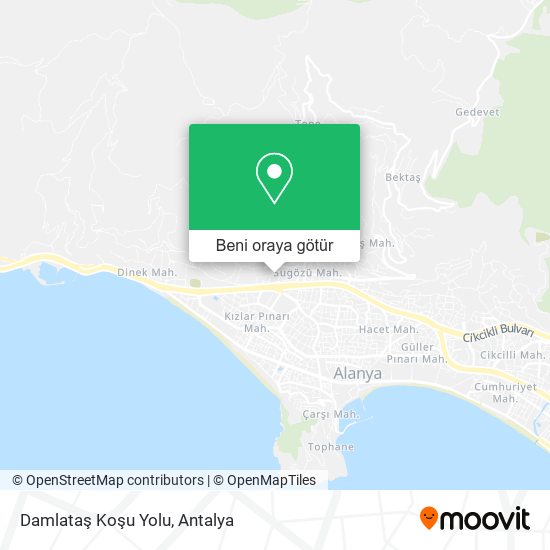 Damlataş Koşu Yolu harita