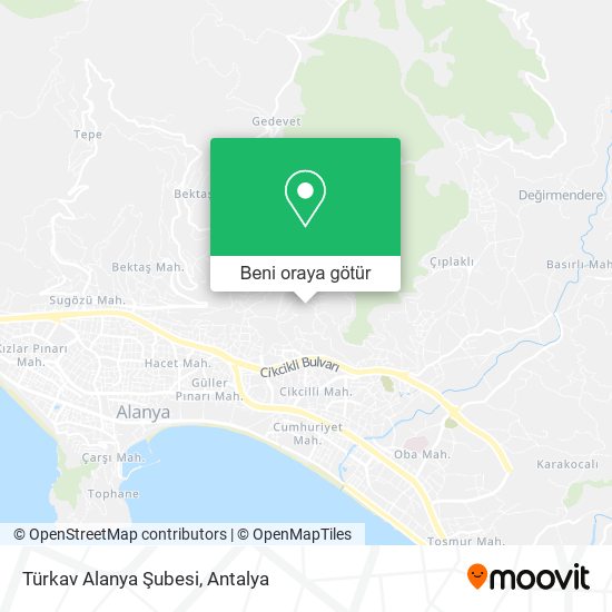 Türkav Alanya Şubesi harita