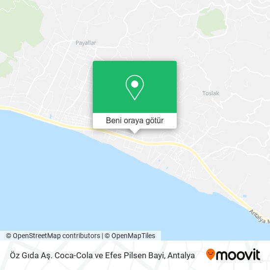 Öz Gıda Aş. Coca-Cola ve Efes Pilsen Bayi harita