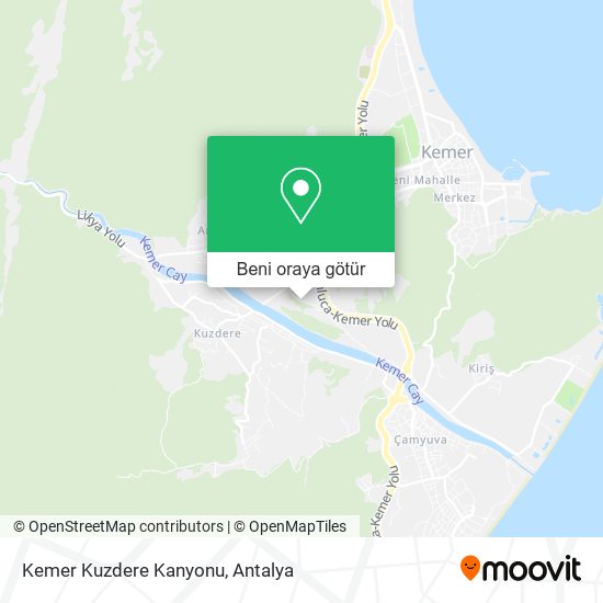 Kemer Kuzdere Kanyonu harita
