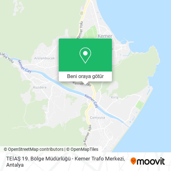 TEİAŞ 19. Bölge Müdürlüğü - Kemer Trafo Merkezi harita
