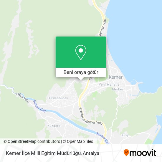 Kemer İlçe Milli Eğitim Müdürlüğü harita