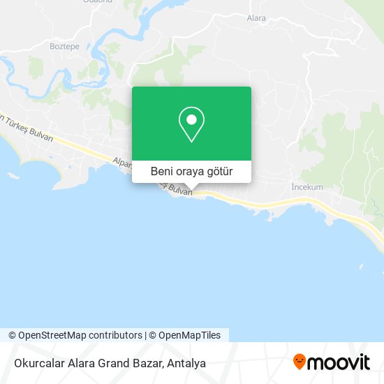 Okurcalar Alara Grand Bazar harita