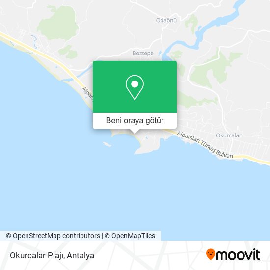Okurcalar Plajı harita