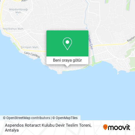 Aspendos Rotaract Kulubu Devir Teslim Toreni harita