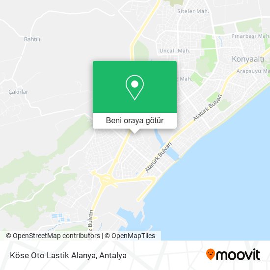 Köse Oto Lastik Alanya harita