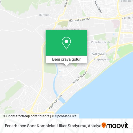 Fenerbahçe Spor Kompleksi Ülker Stadyumu harita