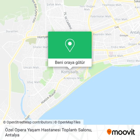 Özel Opera Yaşam Hastanesi Toplantı Salonu harita