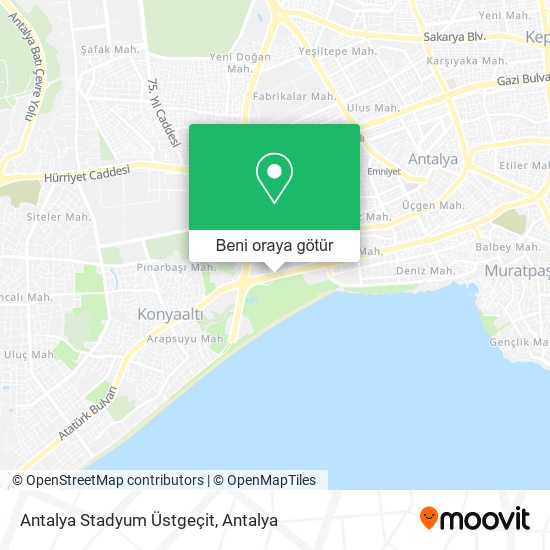 Antalya Stadyum Üstgeçit harita