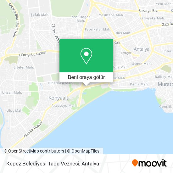 Kepez Belediyesi Tapu Veznesi harita