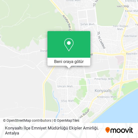 Konyaaltı İlçe Emniyet Müdürlüğü Ekipler Amirliği harita