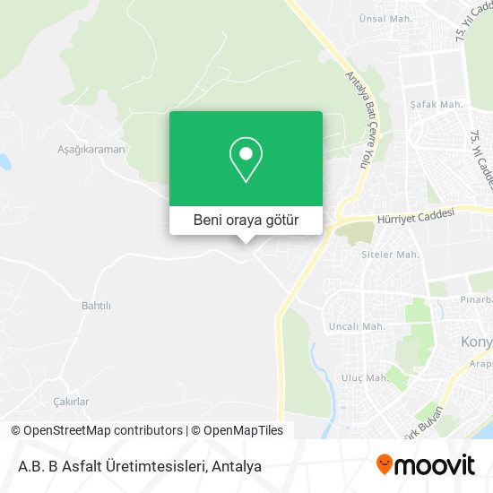 A.B. B Asfalt Üretimtesisleri harita
