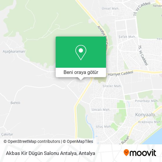 Akbas Kir Dügün Salonu Antalya harita