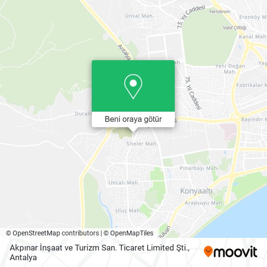 Akpınar İnşaat ve Turizm San. Ticaret Limited Şti. harita