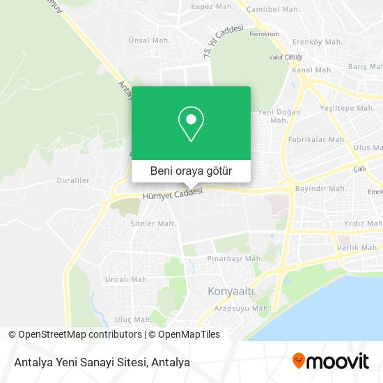 Antalya Yeni Sanayi Sitesi harita