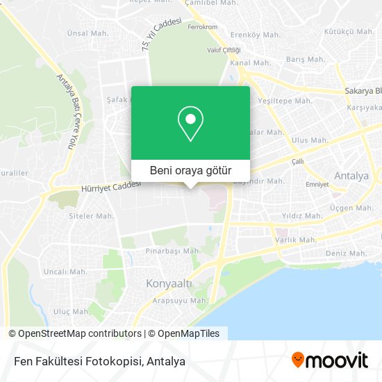 Fen Fakültesi Fotokopisi harita