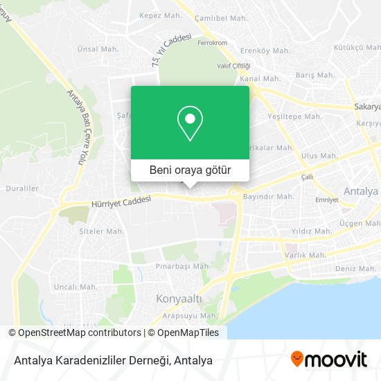 Antalya Karadenizliler Derneği harita