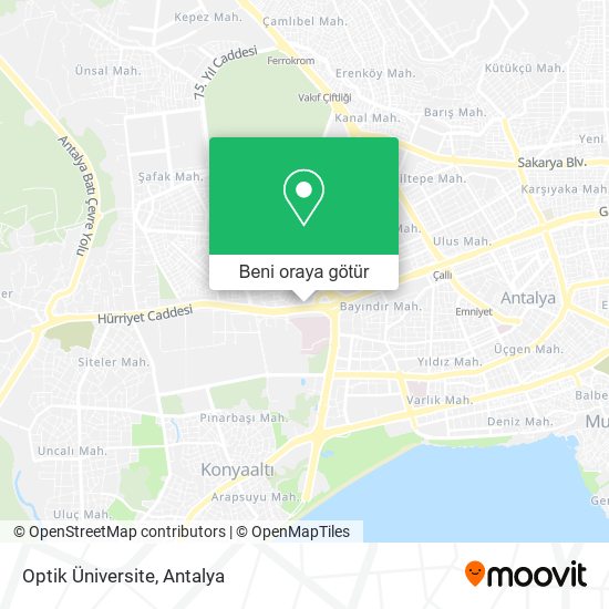 Optik Üniversite harita