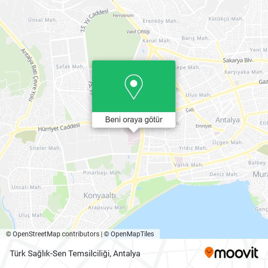 Türk Sağlık-Sen Temsilciliği harita