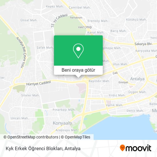 Kyk Erkek Öğrenci Blokları harita