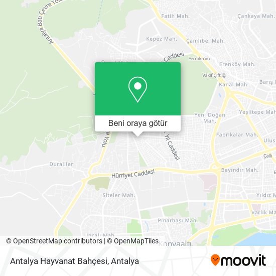 Antalya Hayvanat Bahçesi harita