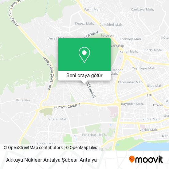 Akkuyu Nükleer Antalya Şubesi harita