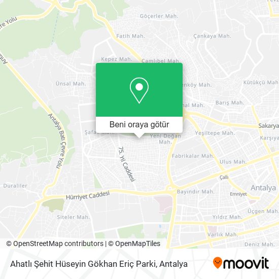 Ahatlı Şehit Hüseyin Gökhan Eriç Parki harita