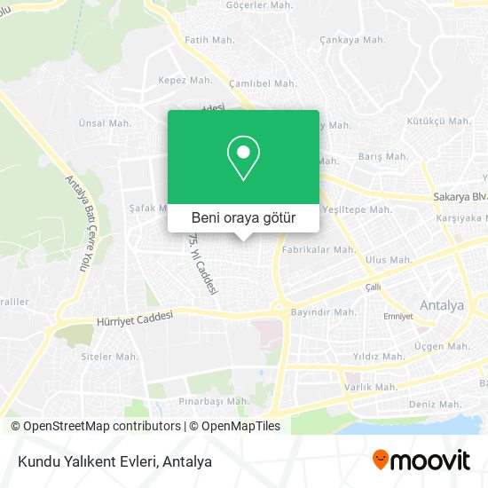 Kundu Yalıkent Evleri harita