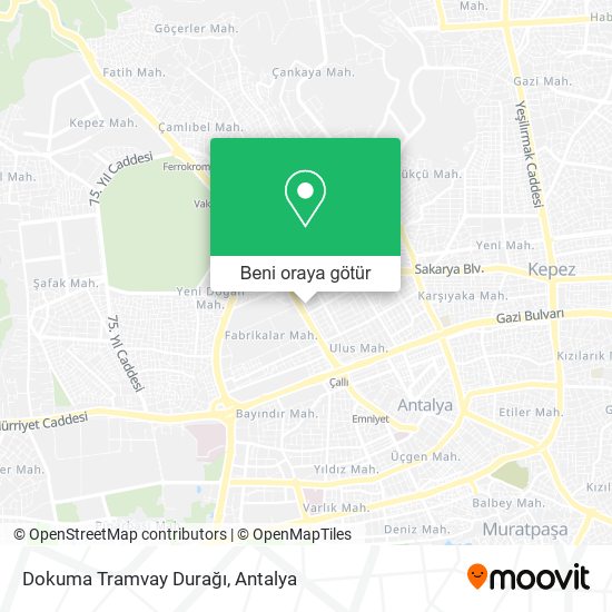 Dokuma Tramvay Durağı harita