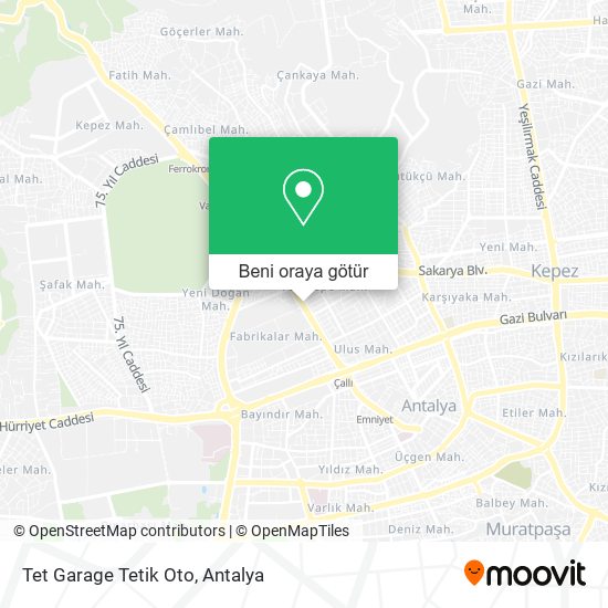 Tet Garage Tetik Oto harita