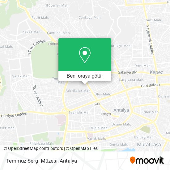 Temmuz Sergi Müzesi harita