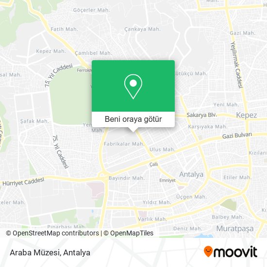 Araba Müzesi harita