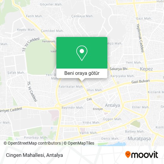 Cingen Mahallesi harita