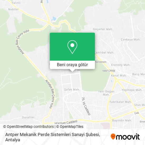 Antper Mekanik Perde Sistemleri Sanayi Şubesi harita