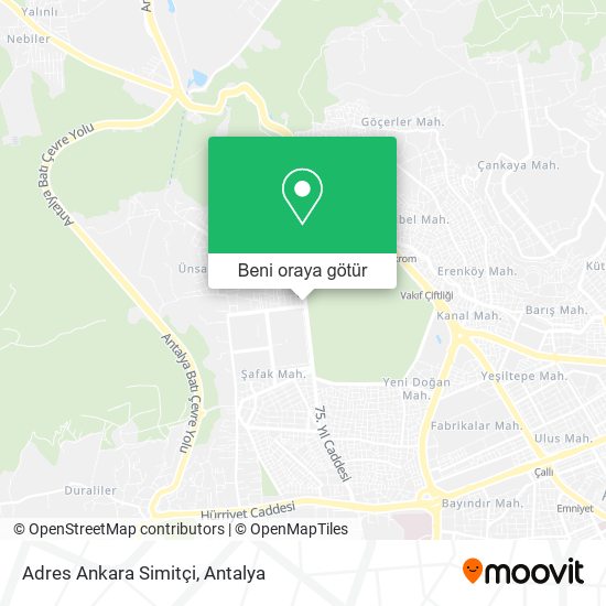 Adres Ankara Simitçi harita
