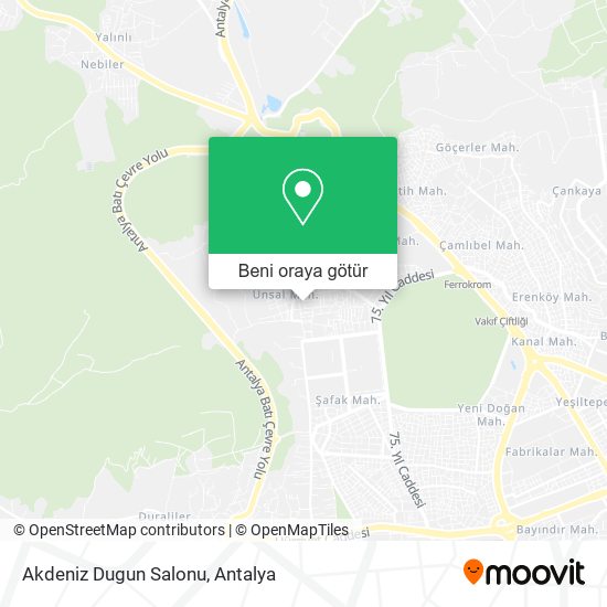 Akdeniz Dugun Salonu harita