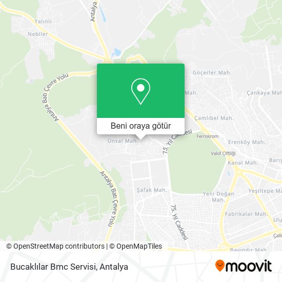 Bucaklılar Bmc Servisi harita