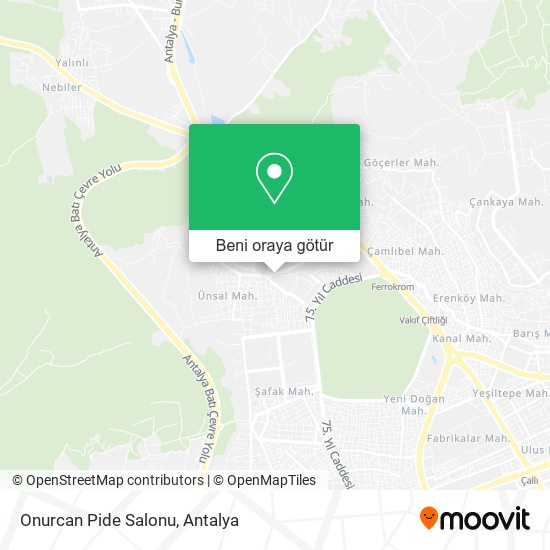 Onurcan Pide Salonu harita