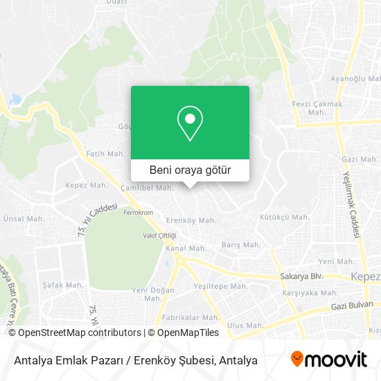 Antalya Emlak Pazarı / Erenköy Şubesi harita