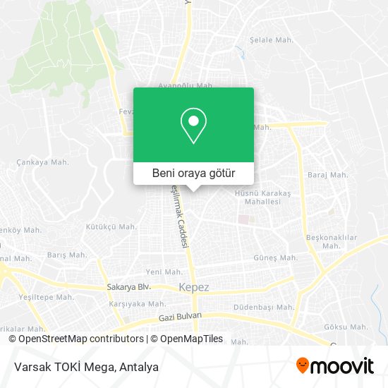 Varsak TOKİ Mega harita
