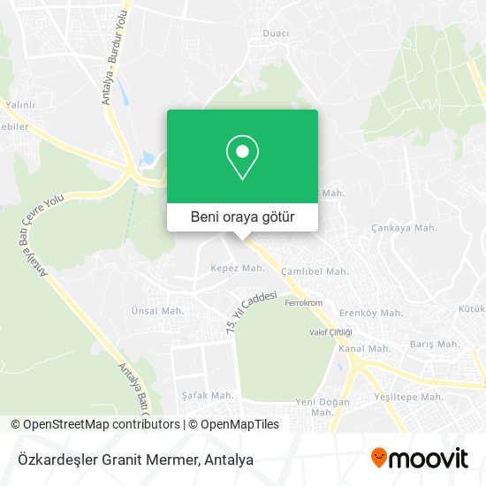 Özkardeşler Granit Mermer harita