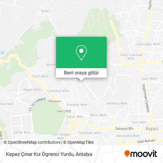 Kepez Çınar Kız Ögrenci Yurdu harita